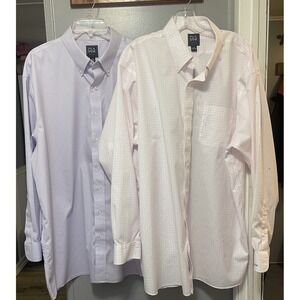 Jos a Bank Traveler Collection Lot Of 2 Size 2 Xl Dress Shirts Pink /lavender